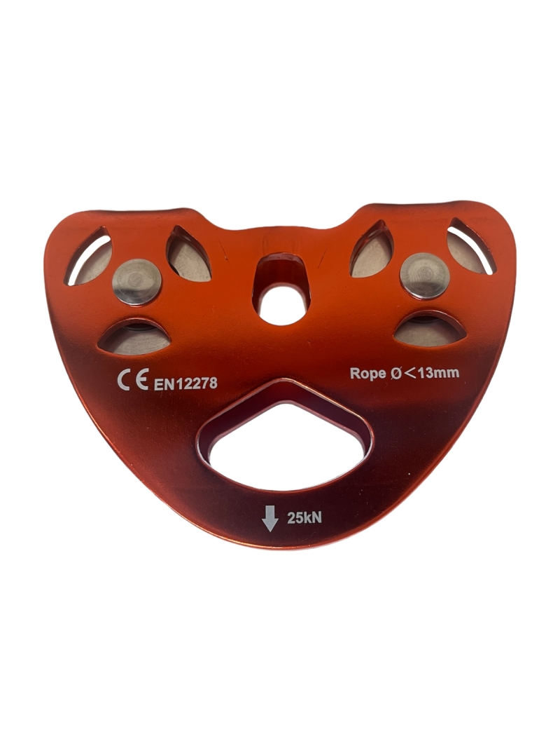 Polia Dupla Alumínio Tirolesa P/Corda 13mm Cabo Aço