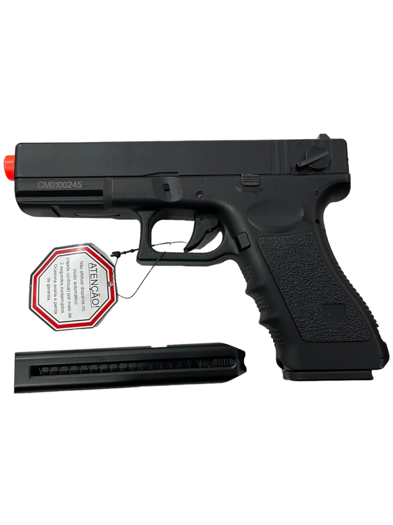 Pistola Airsoft Glock Aep 6mm CM030 Cyma Elétrica Bivolt