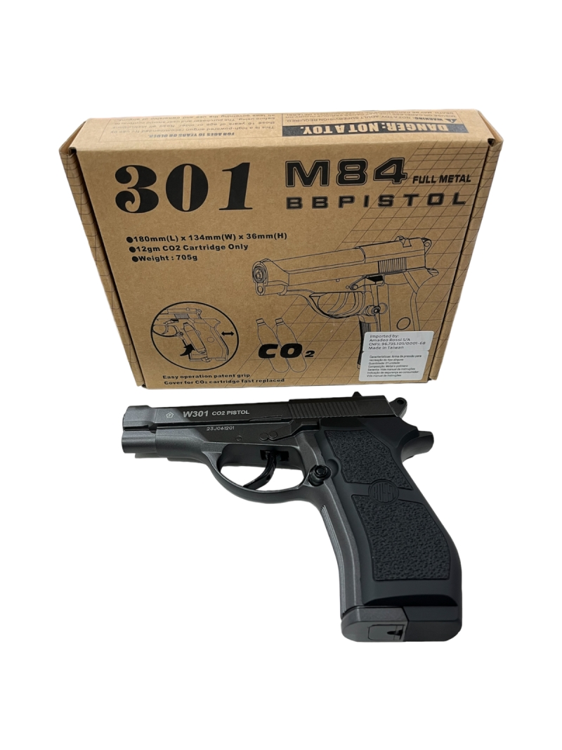 Pistola De Pressão Airgun 4,5mm Wigun W301 CO2 Gás