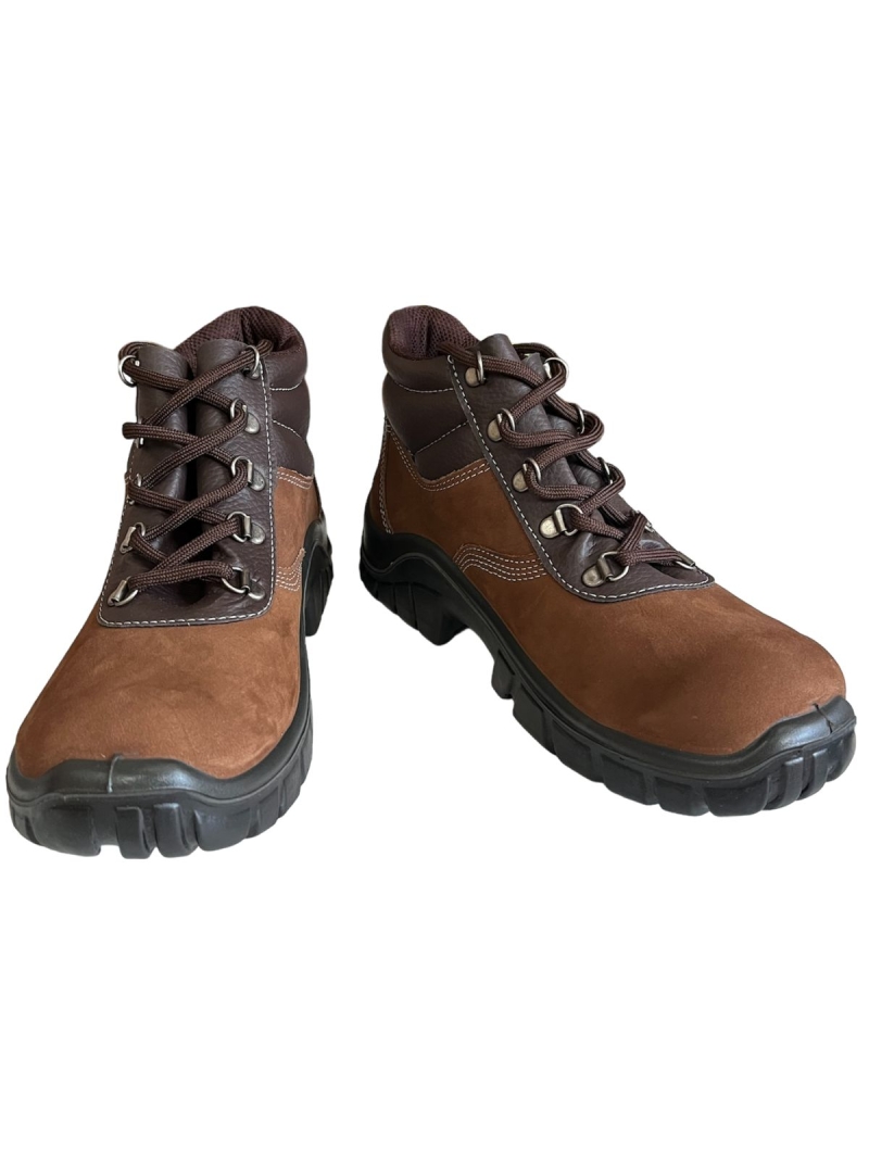 Botina Segurança Estival Marrom Nobuck Bico Plástico