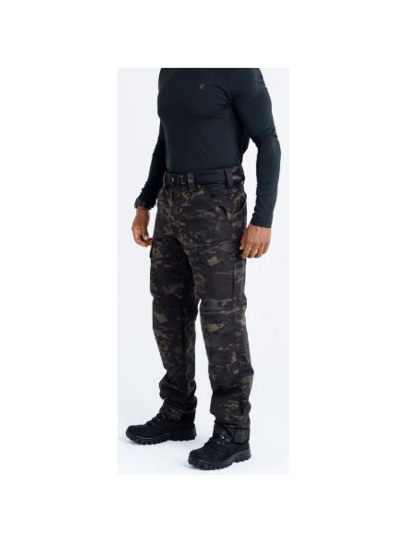 Calça Tática Platoon Camuflada Preta Warskin Invictus Black