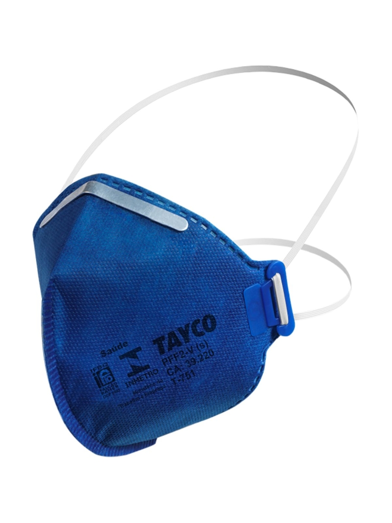 Máscara Respirador C/Válvula PFF2 Tayco Azul