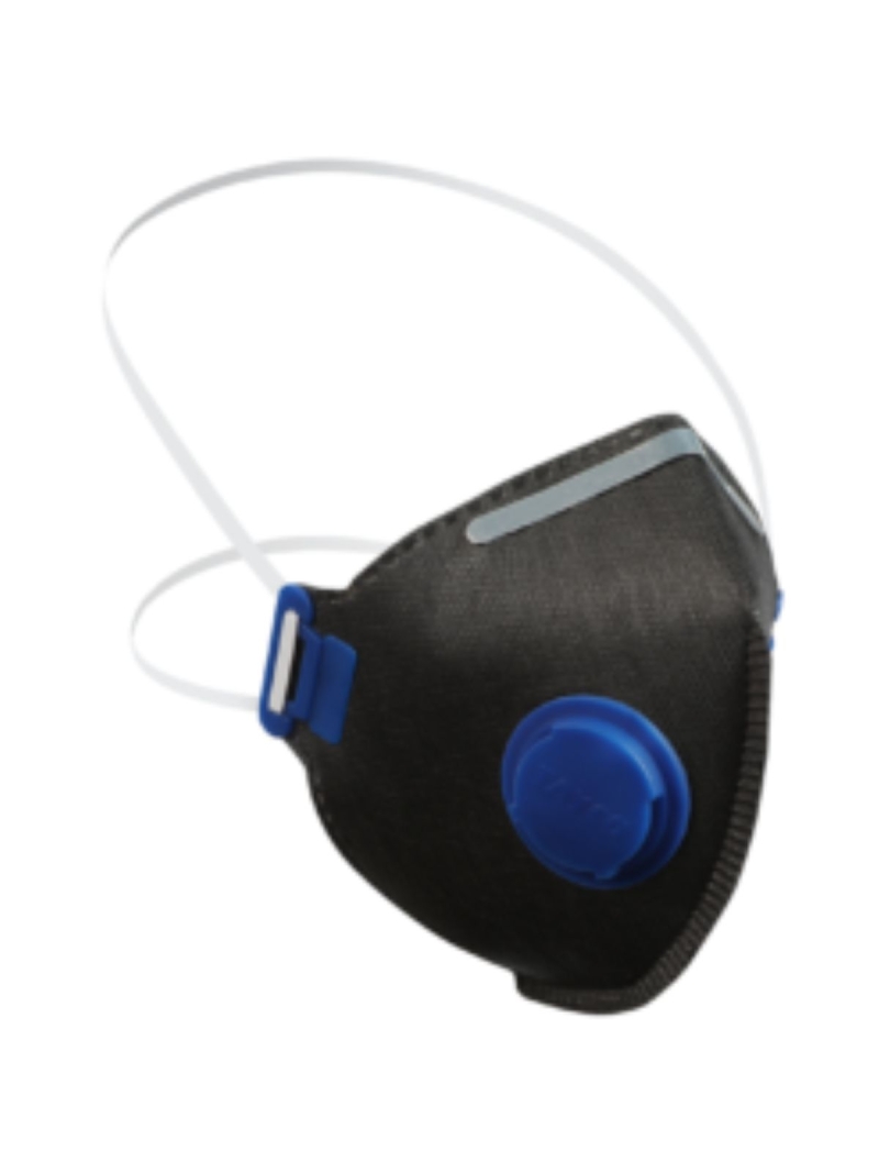 Máscara Respirador Carvão Ativado PFF2 C/Válvula Preto Tayco