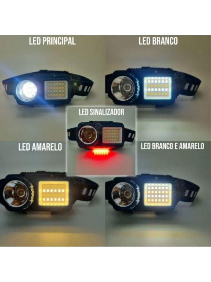 Lanterna de Cabeça 31 Leds C/Luz Vermelha Sensor Ecooda