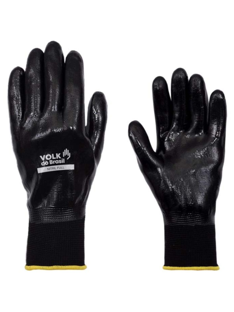 Luva Nitril Full Black Volk Preta Epi