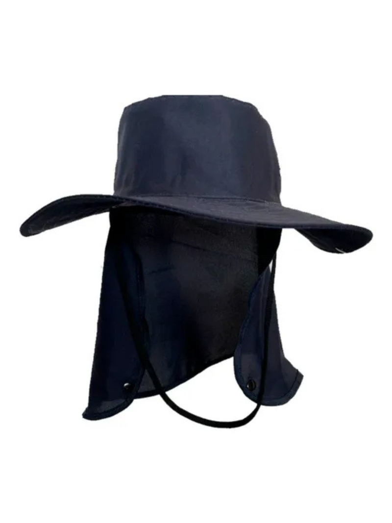Chapéu Pescador C/Aba Proteção Nuca Pescoço Preto