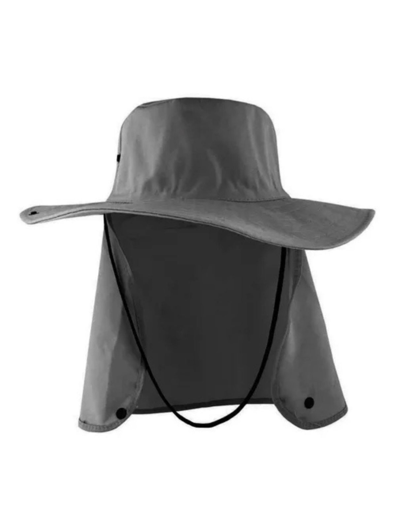 Chapéu Pescador C/Aba Proteção Nuca Pescoço Cinza