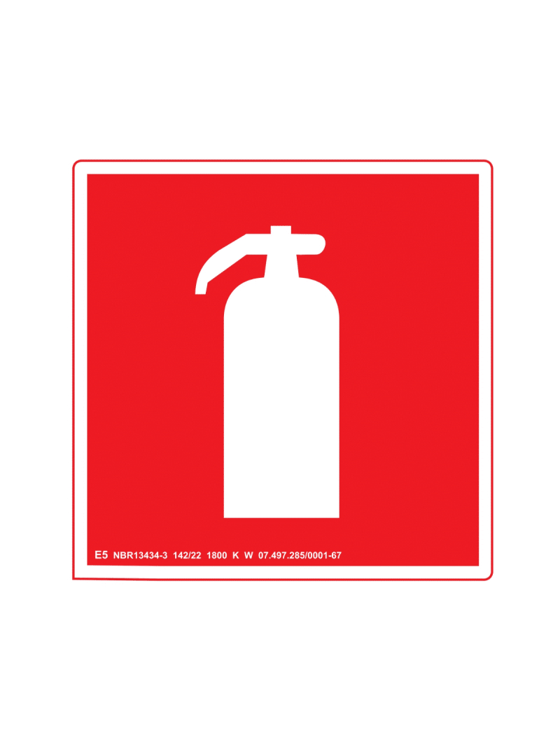 Placa Sinalização Fotoluminescente Extintor E5 20x20
