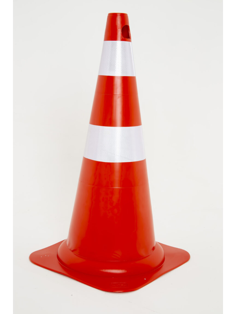 Cone Refletivo Flexível 75cm Laranja Branco