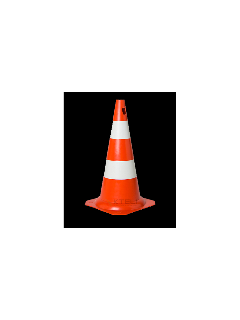 Cone Rígido PVC 75cm Sem Refletivo Laranja Branco