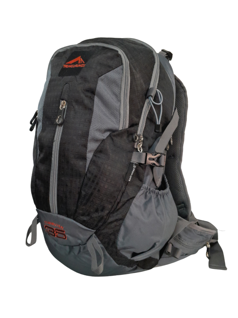 Mochila Commuter Cinza 35 Litros Trilhas e Rios C/Capa de Chuva