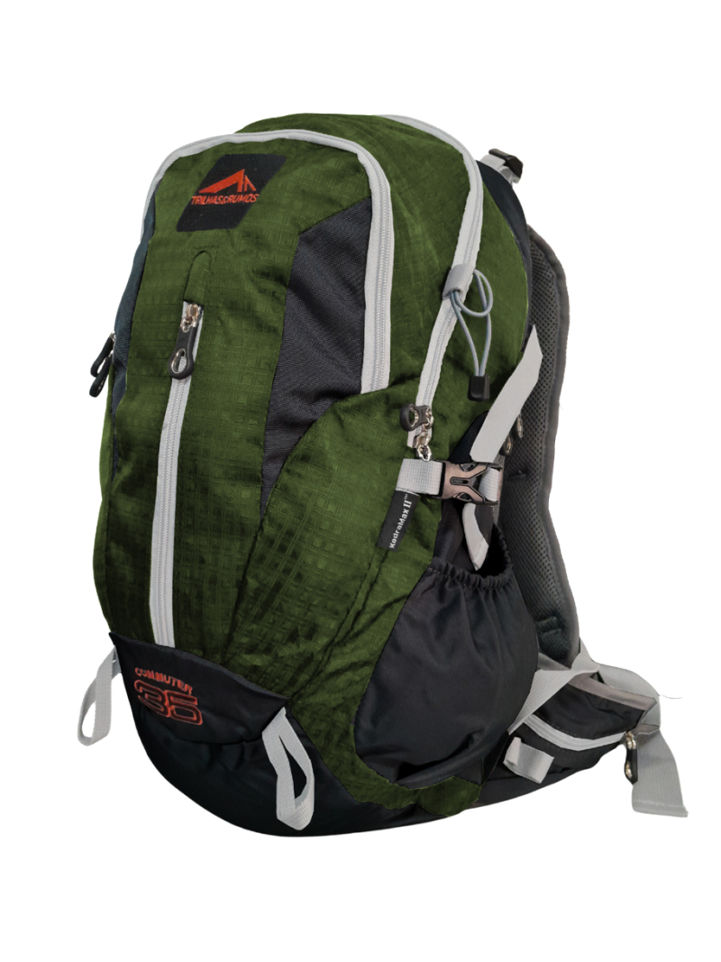 Mochila Commuter Verde 35 Litros Trilhas E Rumos C/Capa de Chuva