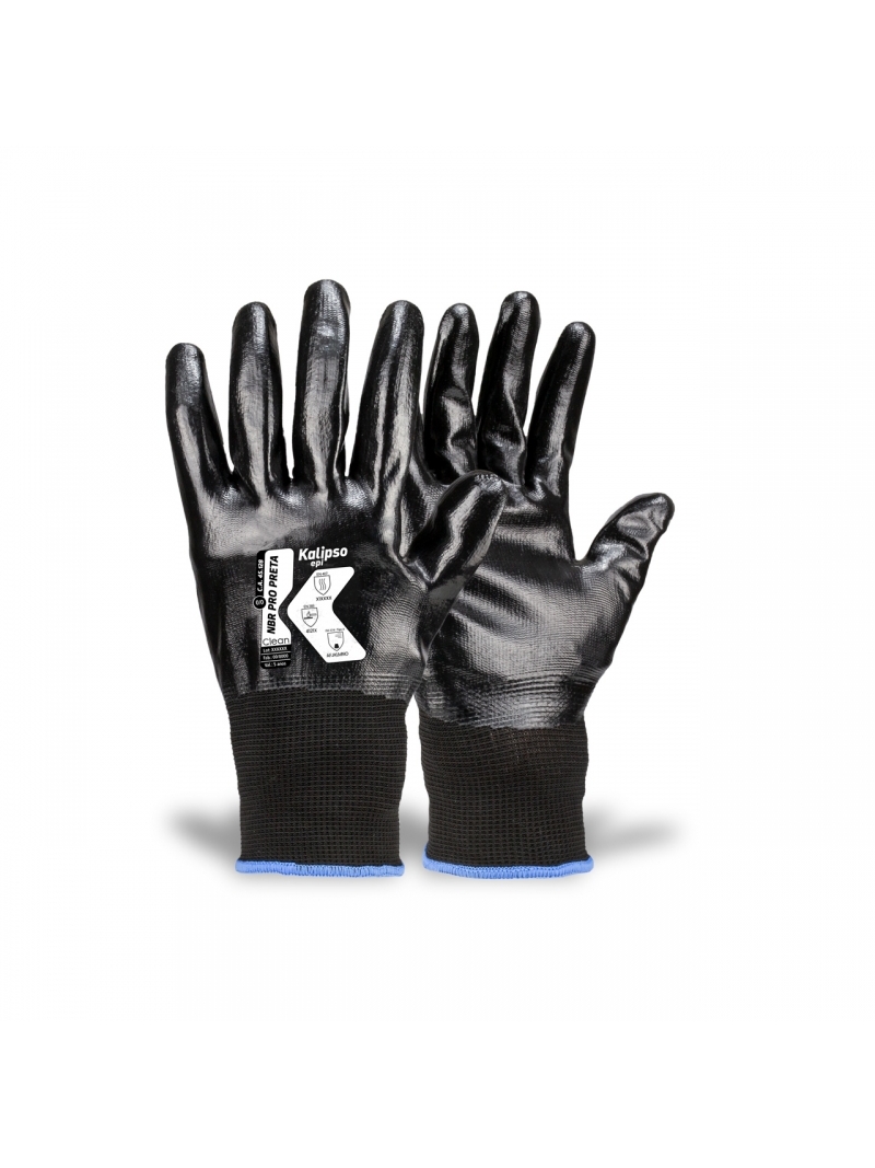 Luva De Segurança NBR PRO Preta Epi Kalipso