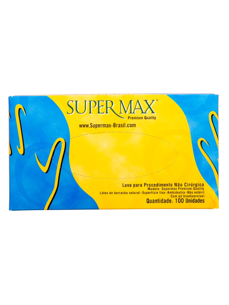 Luva Procedimento Não Cirúrgico Latex Lisa Com Pó Supermax 100un