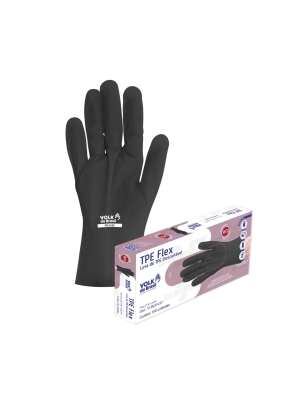 imagem do produto Luva Tpe Flex Preta Descartável Lisa Volk 100un